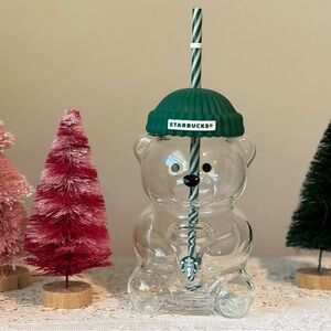 Starbucks Green Lid Clear Bear Cup